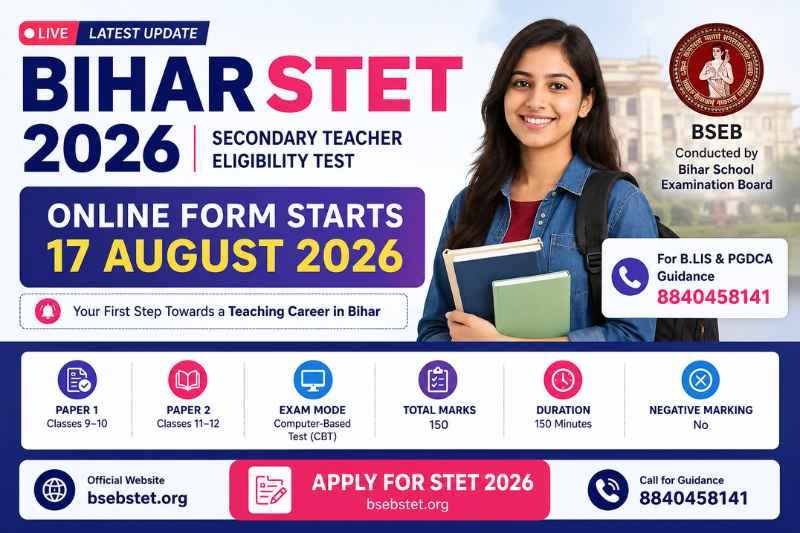 Bihar STET 2026 Apply Online, Eligibility, Exam Pattern, Syllabus & Qualifying Marks