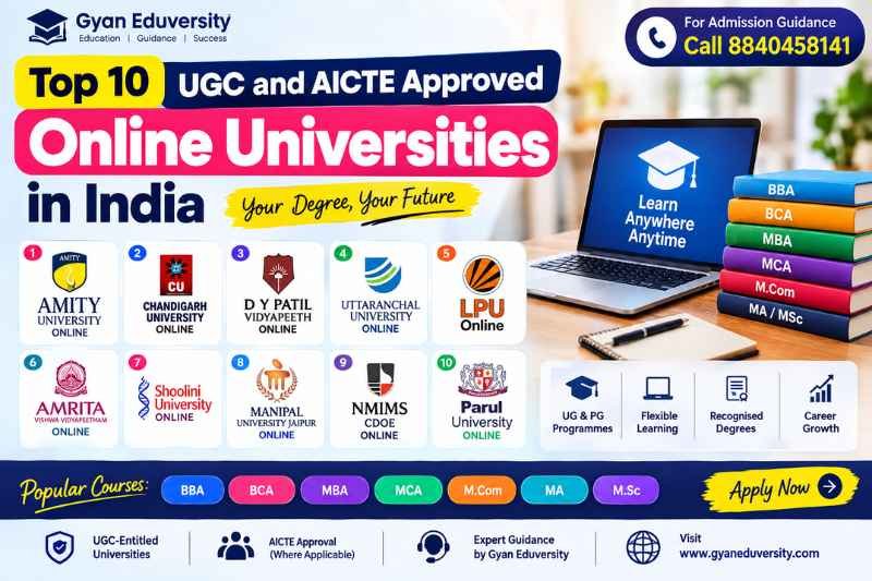 Top 10 Online Universities in India for - Online MBA, Online MCA, Online BCA, Online BBA