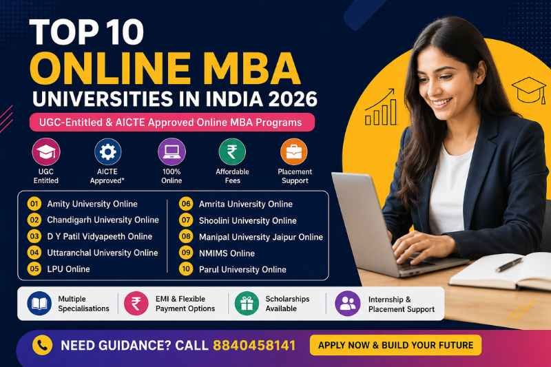 Top 10 UGC-Entitled Online MBA Universities in India 2026